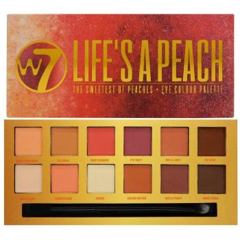 Paleta farduri de pleoape mate W7 Life`s A Peach, 14 culori