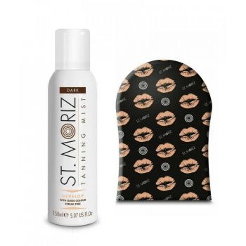 Set bronzare profesionala: spray autobronzant dark + manusa aplicare St Moriz