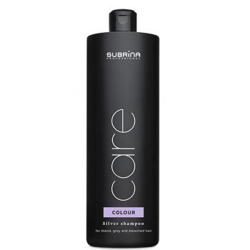 Sampon cu Reflexe Argintii pentru Neutralizarea Tonurilor Galbene - Subrina Professional Care Colour Silver Shampoo for Blond, Grey and Bleached Hair, 1000 ml