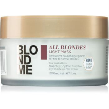 Schwarzkopf Professional Blondme All Blondes Light masca hranitoare pentru par fin si normal