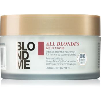 Schwarzkopf Professional Blondme All Blondes Rich masca hranitoare pentru par aspru. la reducere