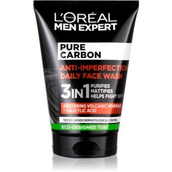 L’Oréal Paris Men Expert Pure Carbon gel de curatare 3 in 1 impotriva imperfectiunilor pielii