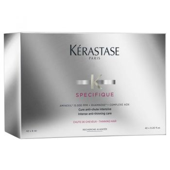 Tratament Intensiv Impotriva Caderii si Subtierii Parului - Kerastase Specifique Aminexil GLM + AOX Complex 42 fiole x 6 ml la reducere