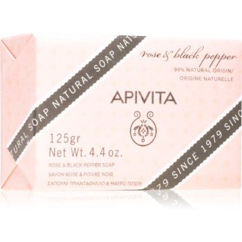 Apivita Natural Soap Rose & Black Pepper săpun solid pentru curățare ieftin