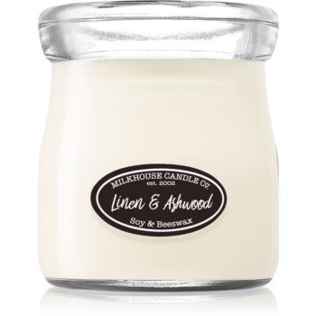 Milkhouse Candle Co. Creamery Linen & Ashwood lumânare parfumată Cream Jar