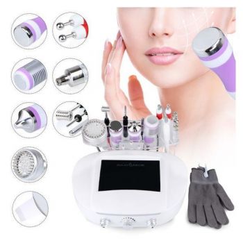 Aparat Cosmetic 9in1 TotulPerfect Profesional Diamond Micro-Dermabraziune, Lifting Ten Profesional Salon, RF Ultrasunete 3Mzh, Indepartare Puncte Negre, Skin Rejuvenation Ballerina 1809 de firma originala