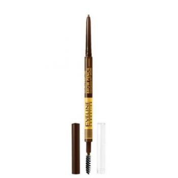 Creion pentru sprancene cu perie, Eveline Cosmetics, Micro Precise Brow Pencil, nuanta 02 Soft Brown