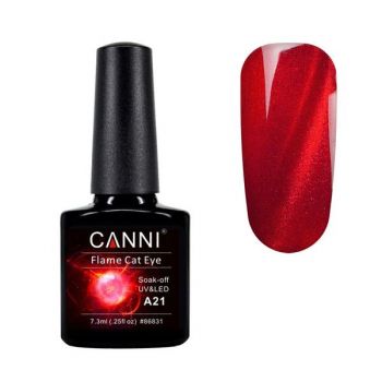 Oja Semipermanenta Soak Off 3D Flame Cat Eye Canni A21, 7,3ml