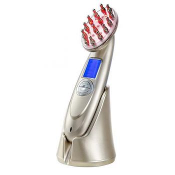 Perie cu Laser Reincarcabila USB, Vibratii Scalp Regrowth Hair, Stimuleaza cresterea si regenerarea prin masajul parului, Tratament anti-Cadere Par