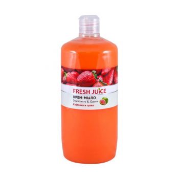Sapun Lichid Cremos cu Lapte de Orez, Extracte de Capsuni si Guava Fresh Juice, 1000 ml Sapun Lichid Cremos cu Lapte de Orez, Extracte de Capsuni si Guava Fresh Juice, 1000 ml