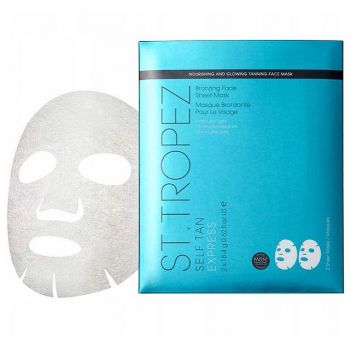Set cu 2 Masi Autobronzante pentru fata ST TROPEZ Self Tan Express Bronzing Face Sheet Mask, 2 x 18.4 g