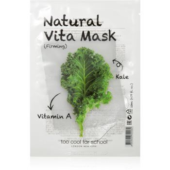 Too Cool For School Natural Vita Mask Firming Kale mască textilă pentru contururile faciale, cu efect de fermitate