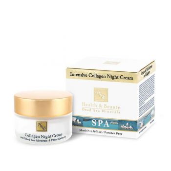 Crema de noapte cu Colagen, Health and Beauty Dead Sea, fara parabeni, 50 ml