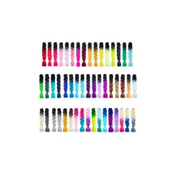 Extensii Colorate pentru Impletituri Bicolore Negru-Auriu Lucy Style 2000, 1 buc