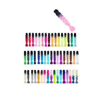 Extensii Colorate pentru Impletituri Bicolore Negru-Roz Lucy Style 2000, 1 buc