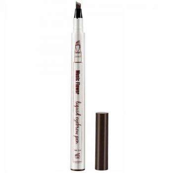 Stilou Microblading Contur Sprancene cu Efect de Fire, Marker Make-up Microblading Pen Semipermanent IBCC, Chestnut