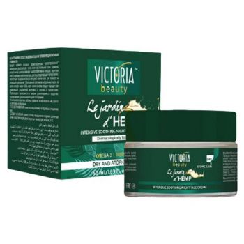 Crema de Fata Intens Calmanta pentru Noapte Le Jardin d'Hemp Victoria Beauty Camco, 50 ml Crema de Fata Intens Calmanta pentru Noapte Le Jardin d'Hemp Victoria Beauty Camco, 50 ml