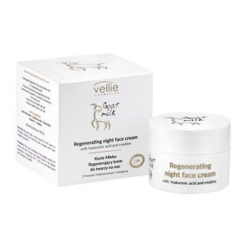 Crema de fata Regeneranta Vellie Goat Milk pentru noapte cu Acid Hialuronic, 50ml de firma originala