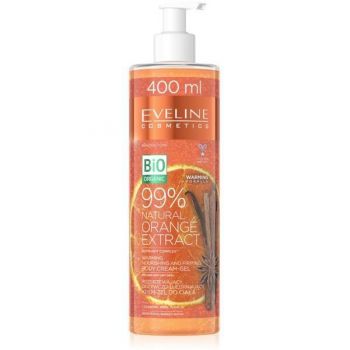 Crema-gel pentru corp, Eveline Cosmetics, 99 % Natural Orange Extract, 400 ml