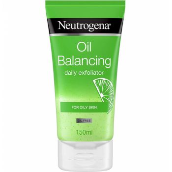 Exfoliant racoritor pentru ten gras cu Lime si Aloe Vera NEUTROGENA Oil Balancing, Efect Matifiant pentru uz zilnic, 150 ml