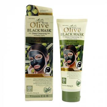 Masca de fata cu Carbune Activ, Masline si Vitamina E B, Efect Intinerire, Fruit of the Wokali Olive BLACK Mask, 130 ml