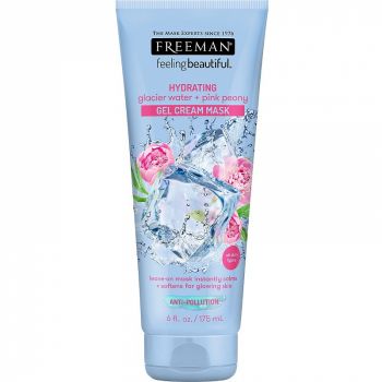 Masca exfolianta hidratanta cu Apa Glaciara si Bujor Roz FREEMAN Gel Cream Mask, efect calmant, 175 ml