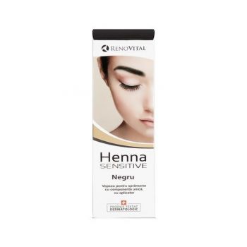 Vopsea Crema pentru sprancene cu Henna Renovital - Negru, 6g