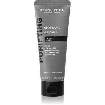 Revolution Skincare Purifying Charcoal mască exfoliantă împotriva punctelor negre, cu cărbune activ