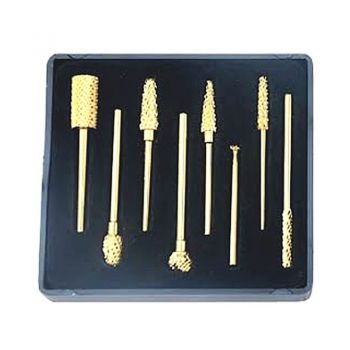 Freze Diamantate Capete Aurite - Prima Golden-Plated Diamond Nail Drills Bits with Tungsten Carbide Heads de firma original