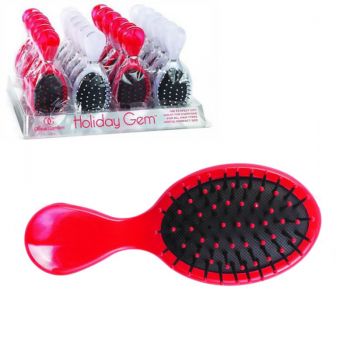 Perie Compacta Rosie - Olivia Garden Holiday Gem Compact Brush Red Perie Compacta Rosie - Olivia Garden Holiday Gem Compact Brush Red