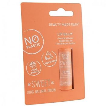 Balsam de Buze Zero Plastic cu Ceara de Albine Organica Lip Balm Sweet Beauty Made Easy, 6 g