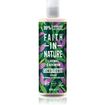 Faith In Nature Lavender & Geranium balsam natural pentru par normal spre uscat