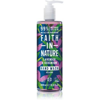 Faith In Nature Lavender & Geranium Săpun natural pentru mâini cu esente de lavanda ieftin