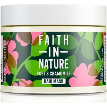 Faith In Nature Rose & Chamomile masca pentru regenerare pentru par deteriorat