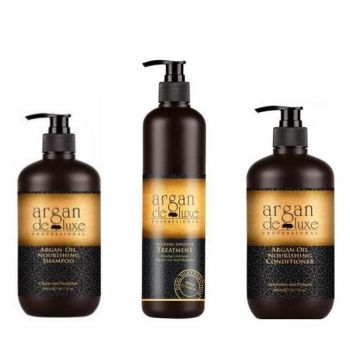 Pachet tratament hidratant pentru par deteriorat Argan de Luxe Professional