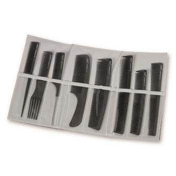 Set 8 piepteni din carbon pentru frizerie/barber/salon/coafor - Sinelco Set 8 piepteni din carbon pentru frizerie/barber/salon/coafor - Sinelco