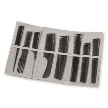 Set 8 piepteni din carbon pentru frizerie/barber/salon/coafor - Sinelco