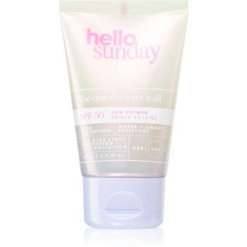 hello sunday the one that´s got it all strat de baza protector sub make-up SPF 50