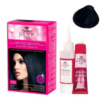 Vopsea Permanenta - Kallos Glow Long Lasting Cream Hair Colour Nuanta 110 Negru Albastrui ieftina