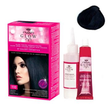 Vopsea Permanenta - Kallos Glow Long Lasting Cream Hair Colour Nuanta 110 Negru Albastrui