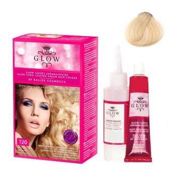 Vopsea Permanenta - Kallos Glow Long Lasting Cream Hair Colour Nuanta 120 Blond Luminos de firma originala