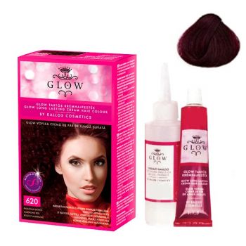 Vopsea Permanenta - Kallos Glow Long Lasting Cream Hair Colour Nuanta 620 Roscat Aubergine ieftina