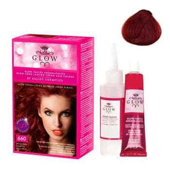 Vopsea Permanenta - Kallos Glow Long Lasting Cream Hair Colour Nuanta 660 Roscat Inchis ieftina