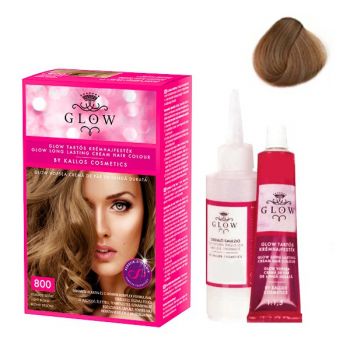 Vopsea Permanenta - Kallos Glow Long Lasting Cream Hair Colour Nuanta 800 Blond Deschis de firma originala