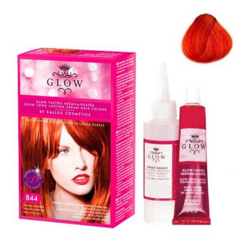 Vopsea Permanenta - Kallos Glow Long Lasting Cream Hair Colour Nuanta 844 Roscat Aramiu Intensiv ieftina