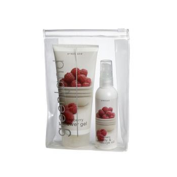 Set cadou Gentuta cosmetica, zmeura, gel de dus 200ml + ulei de corp 100ml, Greenland