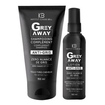 Set Grey Away - Lotiune 100ml si Sampon 150ml refacere culoare naturala par alb Institut Claude Bell