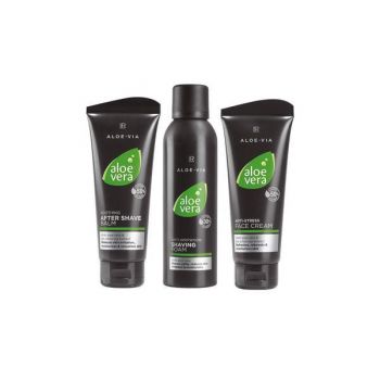 Set pentru bărbaţi I - Soothing After Shave Balm 100 ml + Anti Irritation Shaving Foam 200 ml + Anti Stress Face Cream 100 ml - LR