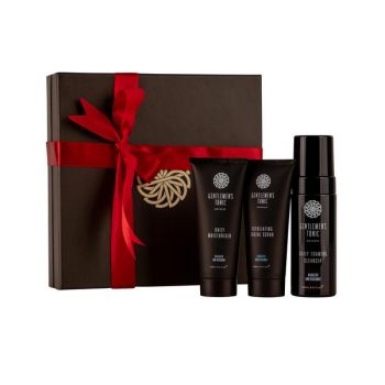 Set Cadou pentru Barbati - Scrub de Fata Exfoliant, Spuma Faciala de Curatare Zilnica, Crema Hidratanta Zilnica Gentlemen’s Tonic la reducere