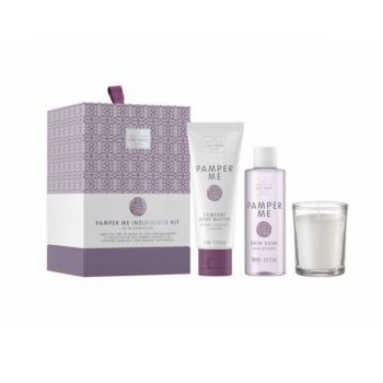 Set cadou Indulgence Kit-Pamper Me - Soak baie 100ml + unt corp 75ml + o lumanare